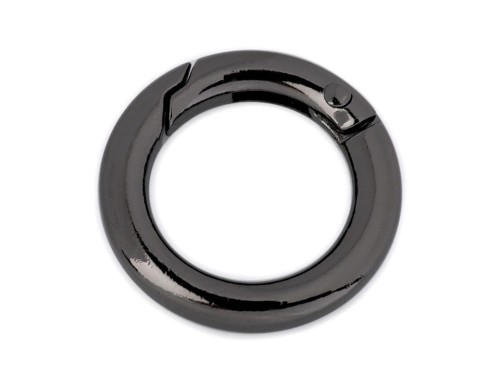 Karabińczyk okrągły, czarny nikiel 18 mm 750722CZ