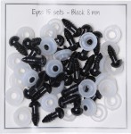 Oczy bezpieczne czarne 8 mm, 15 szt, 17298