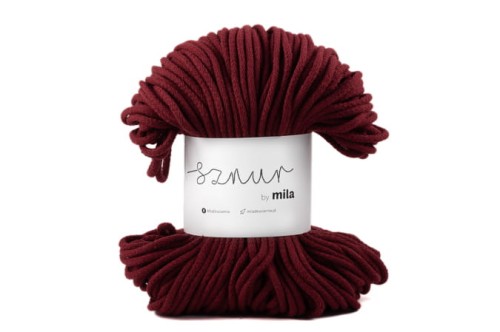 Sznurek bawełniany 5 mm, dł 100 m P22 bordowy