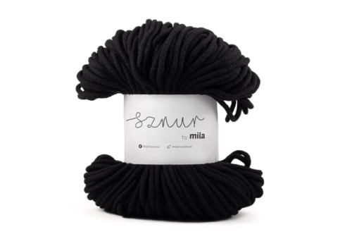 Sznurek bawełniany 5 mm, dł 100 m P07 czarny