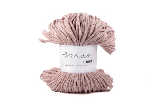 Sznurek bawełniany 5 mm, dł 100 m PM112 MIX melanż pudrowy róż