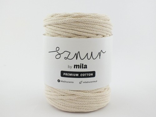 Sznurek 5 mm PREMIUM COTTON, 100m PC08 ECRU