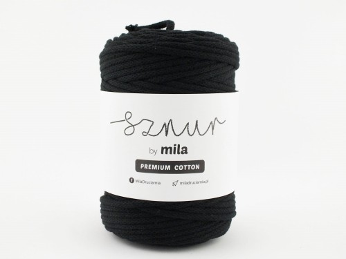 Sznurek 5 mm PREMIUM COTTON, 100m PC07 CZARNY