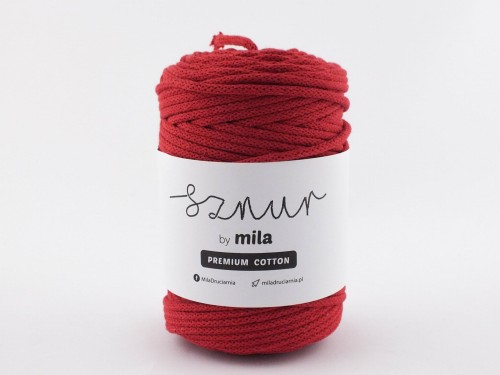 Sznurek 5 mm PREMIUM COTTON, 100m PC36 CZERWONY