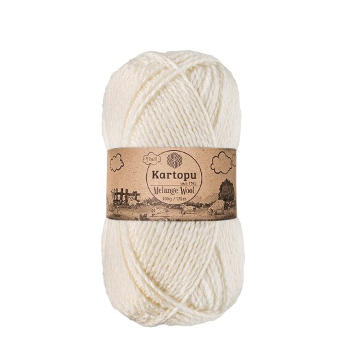 Włóczka Kartopu Melange Wool  013 ecru