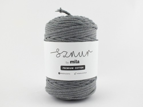 Sznurek 5 mm PREMIUM COTTON, 100m PC04 CIEMNY SZARY