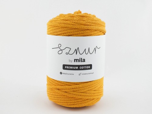 Sznurek 5 mm PREMIUM COTTON, 100m PC40 ciemny żółty