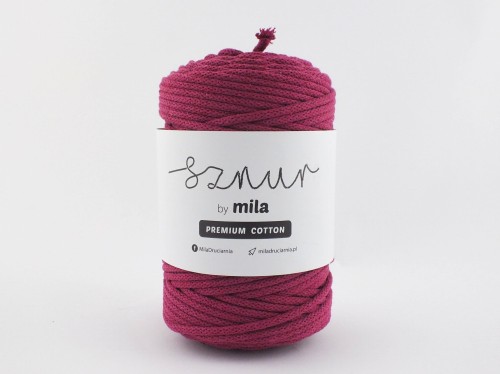 Sznurek 5 mm PREMIUM COTTON, 100m PC25 AMARANT