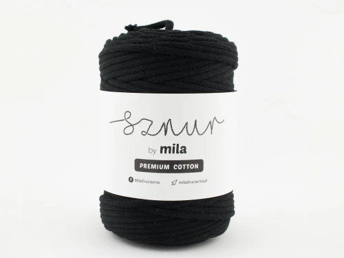 Sznurek 5 mm PREMIUM COTTON, 50m PC07 czarny /OUTLET/