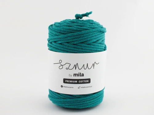 Sznurek 5 mm PREMIUM COTTON, 50m PC63 szmaragd /OUTLET/
