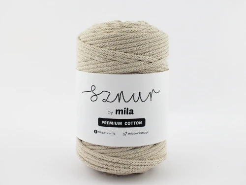 Sznurek 5 mm PREMIUM COTTON, 50m PC09 JASNY BEŻ /OUTLET/