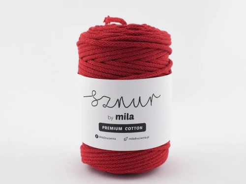 Sznurek 5 mm PREMIUM COTTON, 50m PC36 czerwony /OUTLET/