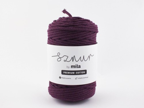 Sznurek 5 mm PREMIUM COTTON, 100m PC23 BAKŁAŻAN