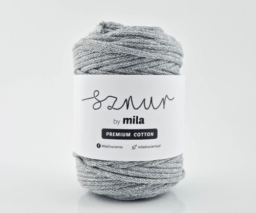 Sznurek 5 mm PREMIUM COTTON, 100m PCM107 szary melanż