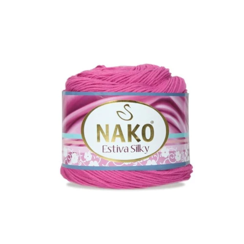 Włóczka Nako Estiva Silky 12927 fuksja bawełna, wiskoza bambusowa,  kocyki, czapeczki, czapki, kardigany, topy, chusty, szale