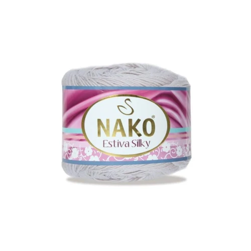 Włóczka Nako Estiva Silky 12929 szary  bawełna, wiskoza bambusowa,  kocyki, czapeczki, czapki, kardigany, topy, chusty, szale