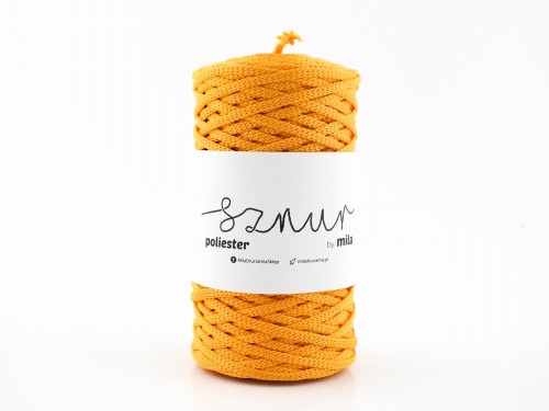 Sznurek poliestrowy  by Mila 5mm płaski, 100m, 16 żółty słoneczny