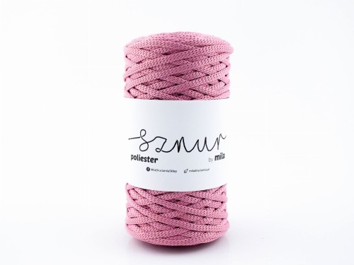 Sznurek poliestrowy  by Mila 5mm płaski, 100m, 90 różany