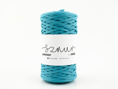 Sznurek poliestrowy  by Mila 5mm płaski, 100m, 252 lazurowy