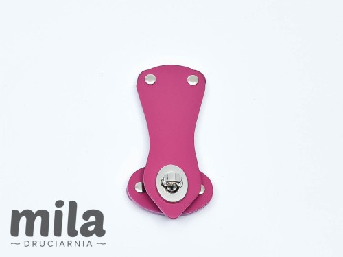 Zapięcie skórzane 12,5 cm, TS fuksja
