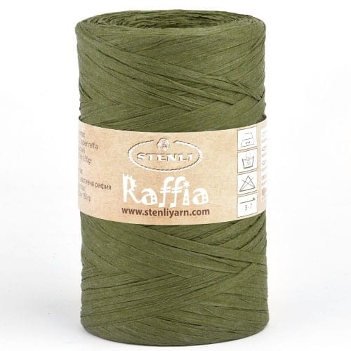 Przędza papierowa Raffia 51 ciemna oliwka, rafia Stenli