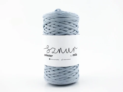 Sznurek poliestrowy  5mm płaski, 50m, 125 stalowy błękit OUTLET