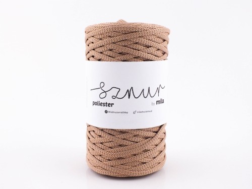 Sznurek poliestrowy  5mm płaski, 50m, 137 różowe złoto OUTLET