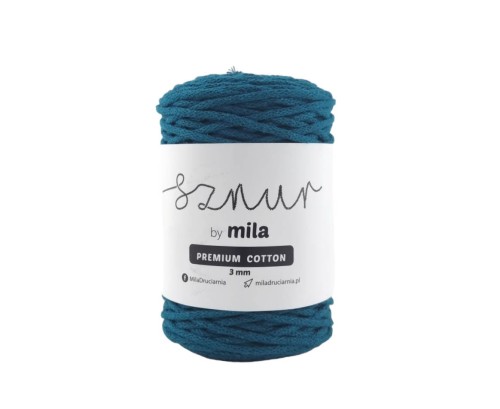 Sznurek 3 mm PREMIUM COTTON, 100m PC64 morski