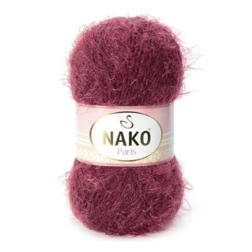 Włóczka Nako Paris 11273 bordowy akryl, poliamid, akrylowa, futerkowa, z włoskiem. amigurumi, długi włosek, zabawki, włochata