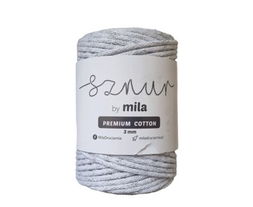 Sznurek 3 mm PREMIUM COTTON, 100m PC75 mgliste niebo