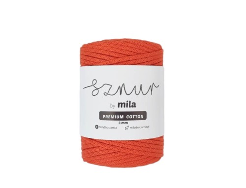 Sznurek 3 mm PREMIUM COTTON, 100m PC34 pomarańczowy