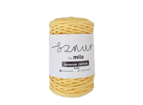 Sznurek 3 mm PREMIUM COTTON, 100m PC41 jasny żółty