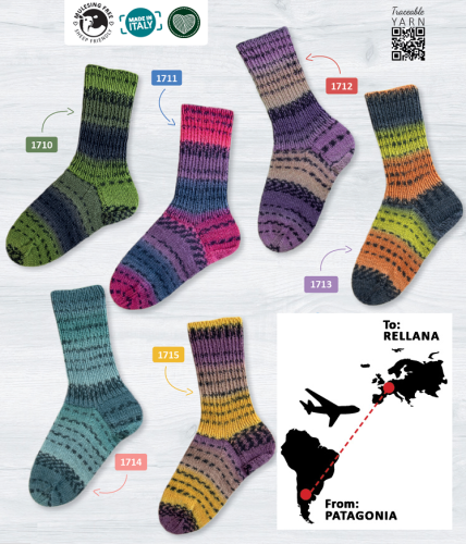 Włóczka Rellana Patagonia Happy Dots  skarpetkowa, skarpetki, skarpety, szal, chusta, chustę, sweter, wełna superłosz, superwash