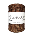 Sznurek poliestrowy 3mm Glitter, 200m, GZ146 złota czekolada