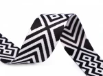 Pasek , taśma ozdobna tekstylna 1 m, szer. 38 mm, BLACK & WHITE