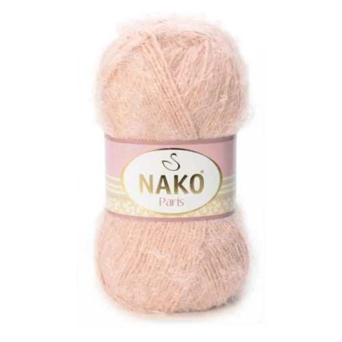 Włóczka Nako Paris 10390 pudrowy akryl, poliamid, akrylowa, futerkowa, z włoskiem. amigurumi, długi włosek, zabawki, włochata