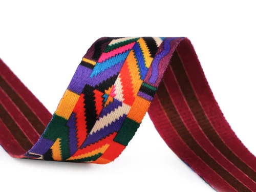 Pasek , taśma ozdobna tekstylna 1 m, szer. 38 mm, AZTEC