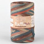 Przędza papierowa Raffia Multi NOWA 06 brązy, pomarańcze, niebieskie