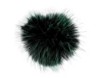 Pompon z gumką, śr. 12 cm, 03 czarny/zielony