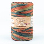 Przędza papierowa Raffia Multi NOWA 15 rdza, beż, granat