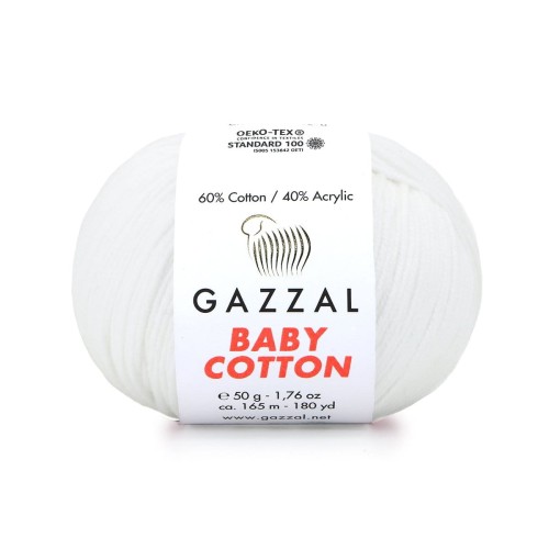 Włóczka Gazzal Baby Cotton 3432 biały