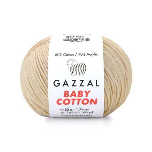 Włóczka Gazzal Baby Cotton 3445 jasny beż