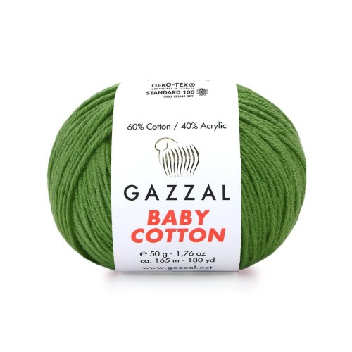 Włóczka Gazzal Baby Cotton 3449 zielony