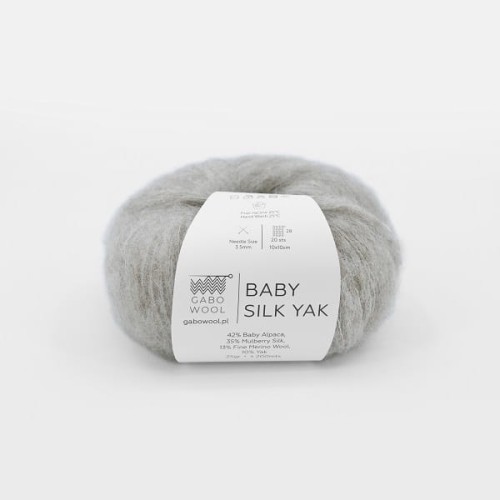 Włóczka GABO WOOL Baby Silk Yak 9636 jasny szary