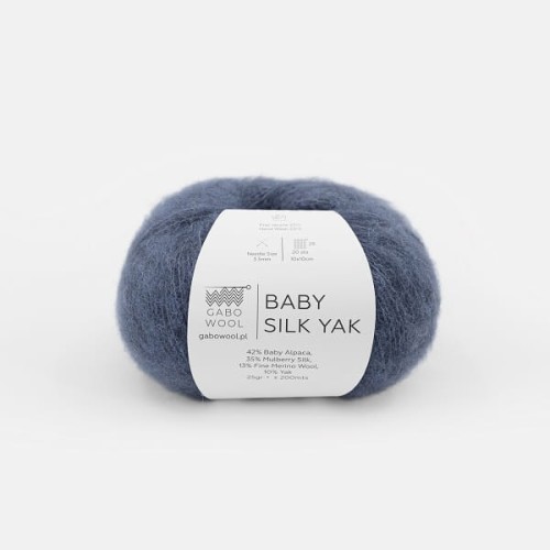 Włóczka GABO WOOL Baby Silk Yak 9917 szaro-niebieski