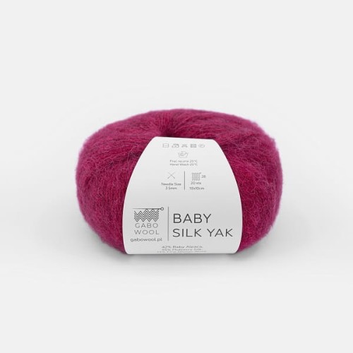 Włóczka GABO WOOL Baby Silk Yak 9230 magenta