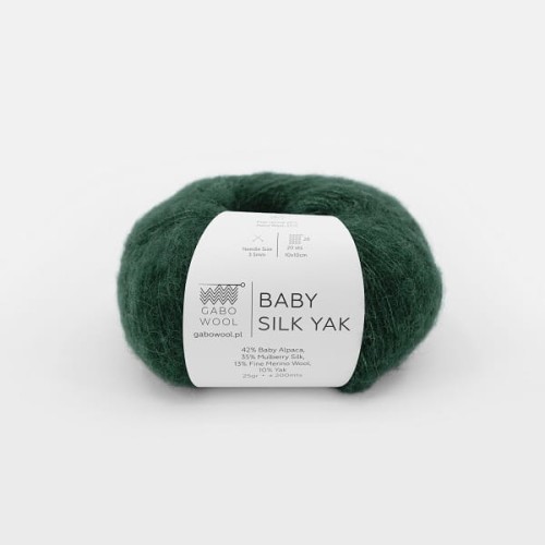 Włóczka GABO WOOL Baby Silk Yak 9172 leśna zieleń