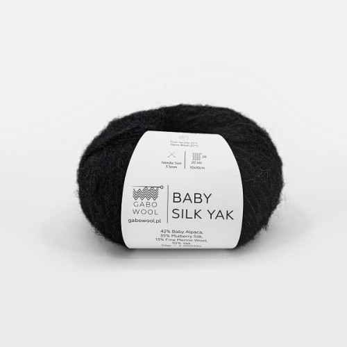 Włóczka GABO WOOL Baby Silk Yak 9500 czarny