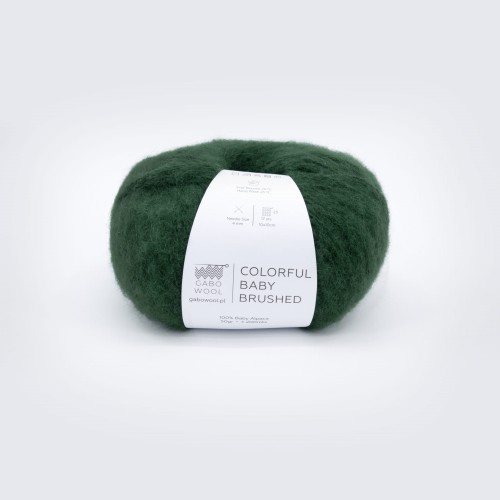 Włóczka GABO WOOL Colorful Baby Brushed 7172 leśnia zieleń, alpaka, alpaca