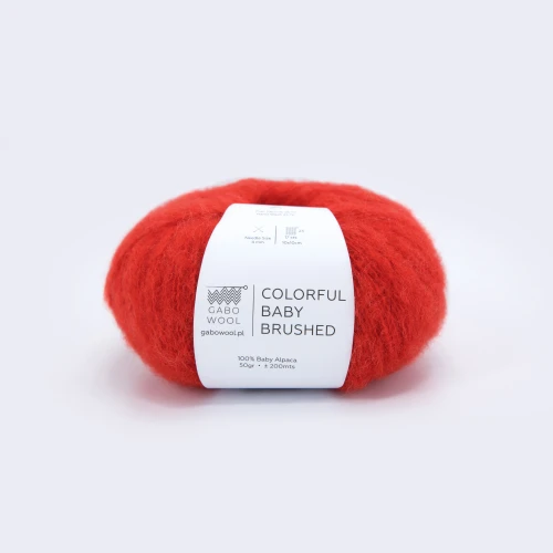 Włóczka GABO WOOL Colorful Baby Brushed 7383 czerwień, alpaka, alpaca